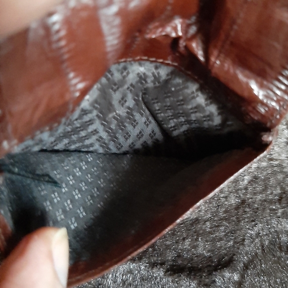 Vintage Eel Skin Change Purse Wallet Soft Brown Money Holder Organization Classy - Picture 4 of 4